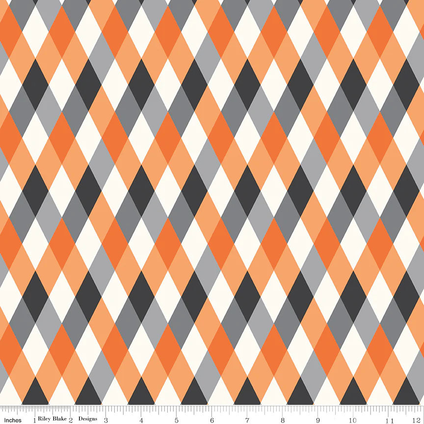 Frank and Friends DIAMONDS ORANGE C17473-ORANGE Fabric Yardage - Image 2