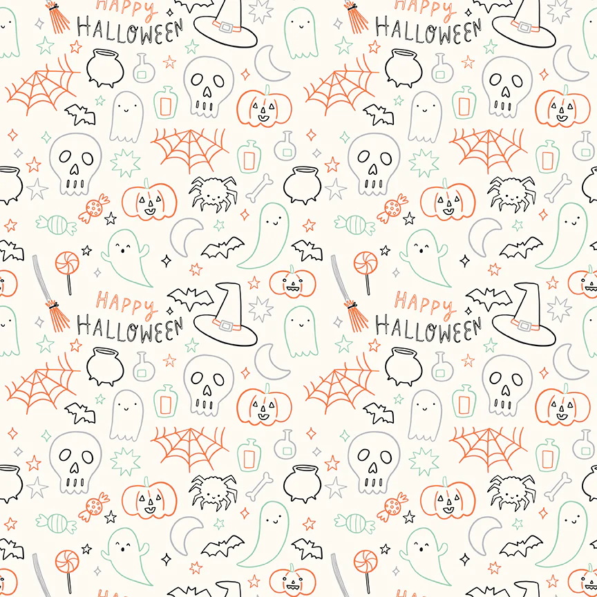 Frank and Friends HALLOWEEN ICONS CLOUD C17476-CLOUD Fabric Yardage