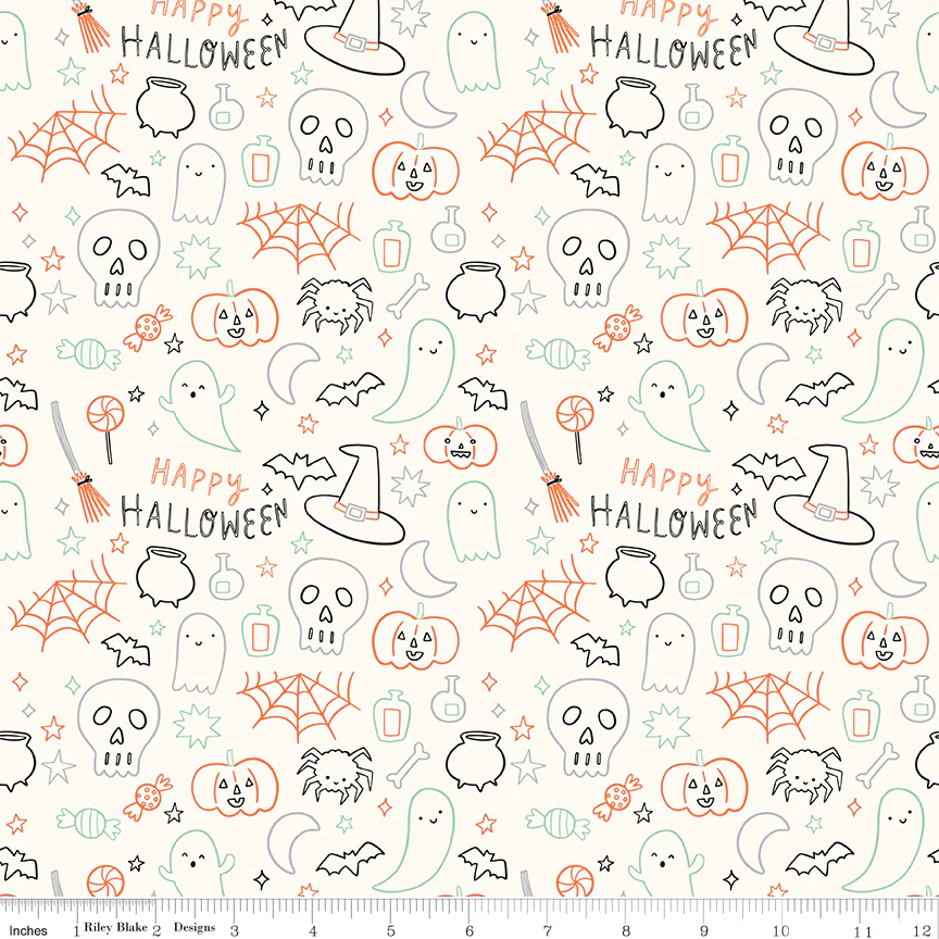Frank and Friends HALLOWEEN ICONS CLOUD C17476-CLOUD Fabric Yardage - Image 2