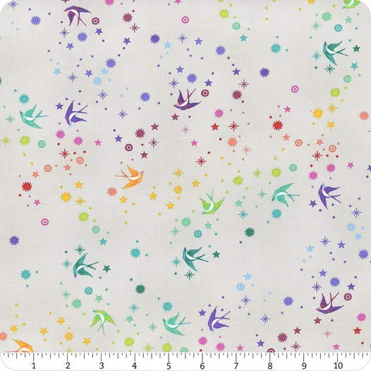 Free Spirit Tula Pink True Colors Graywork PWTP133.FOG Fairy Dust - Fog Fabric Yardage