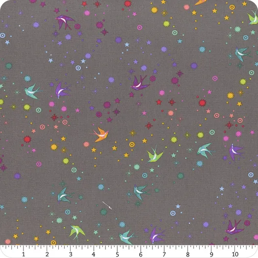 Free Spirit Tula Pink True Colors Graywork PWTP133.SHADOW Fairy Dust - Shadow Fabric Yardage