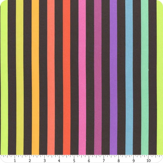 Free Spirit Tula Pink True Colors Graywork PWTP231.CARBON Disco Stripe - Carbon Fabric Yardage