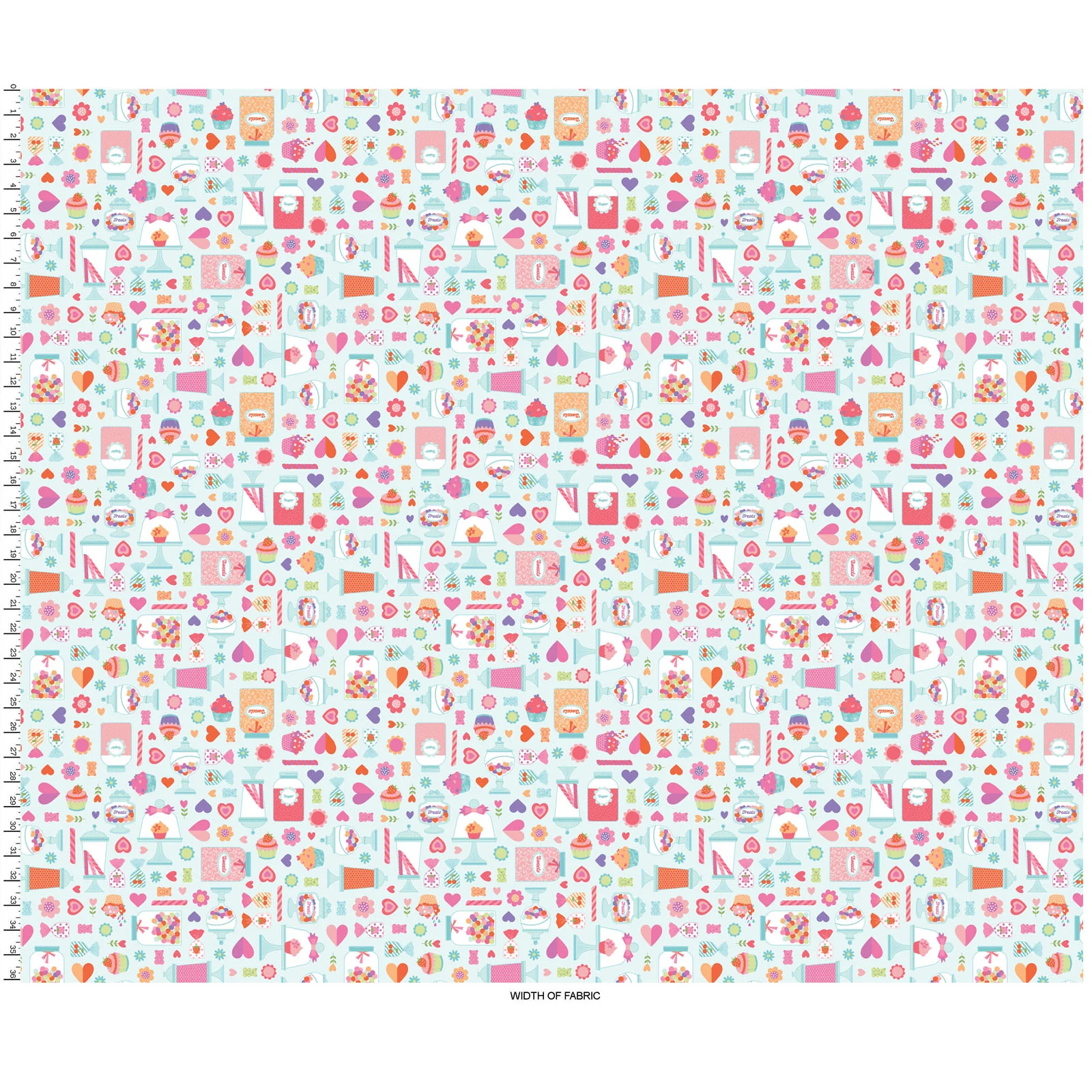Kimberbell Maywood Studios Sweet Shoppe Candy Jars Blue MAS11021-B Fabric Yardage - Image 3