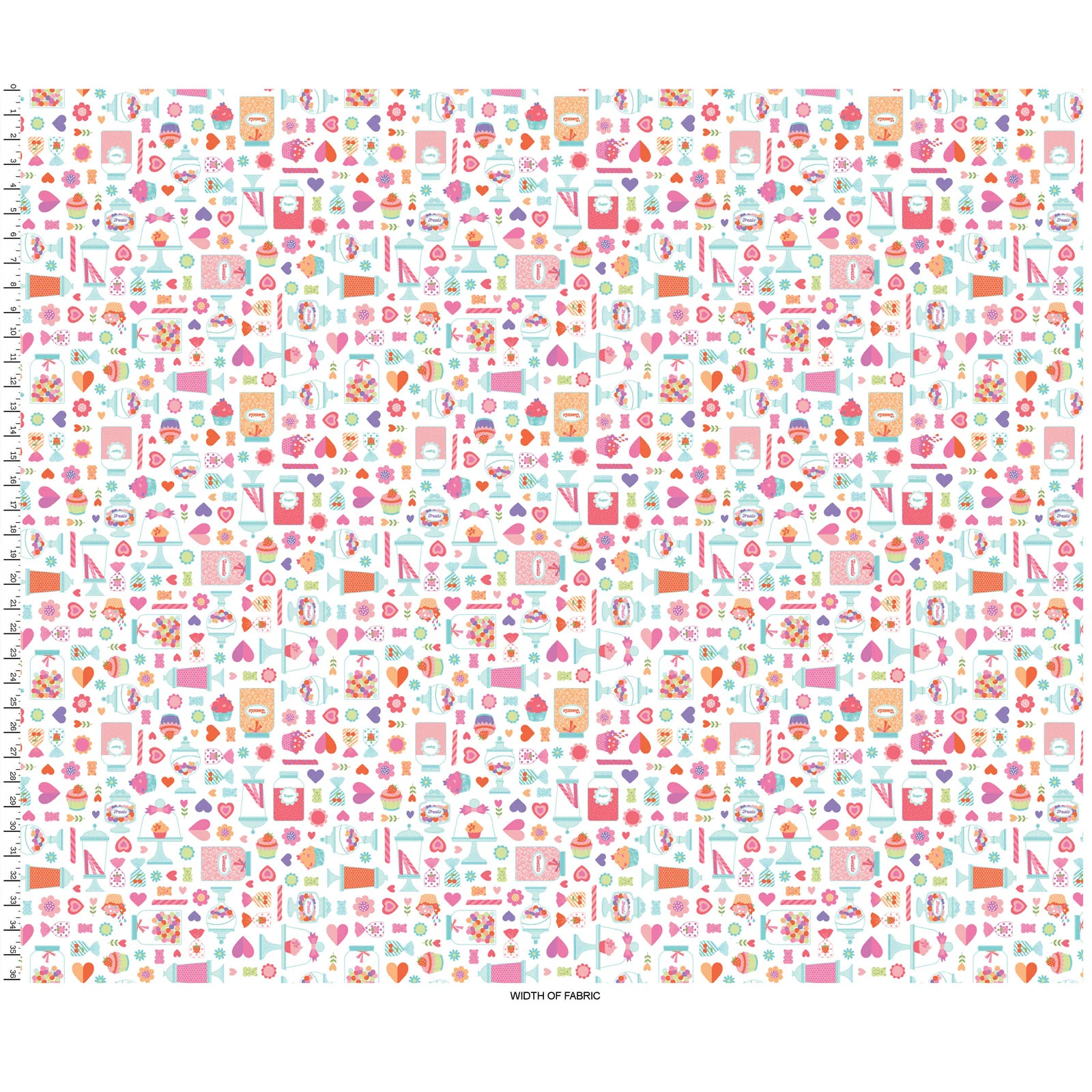 Kimberbell Maywood Studios Sweet Shoppe Candy Jars White MAS11021-W Fabric Yardage - Image 3