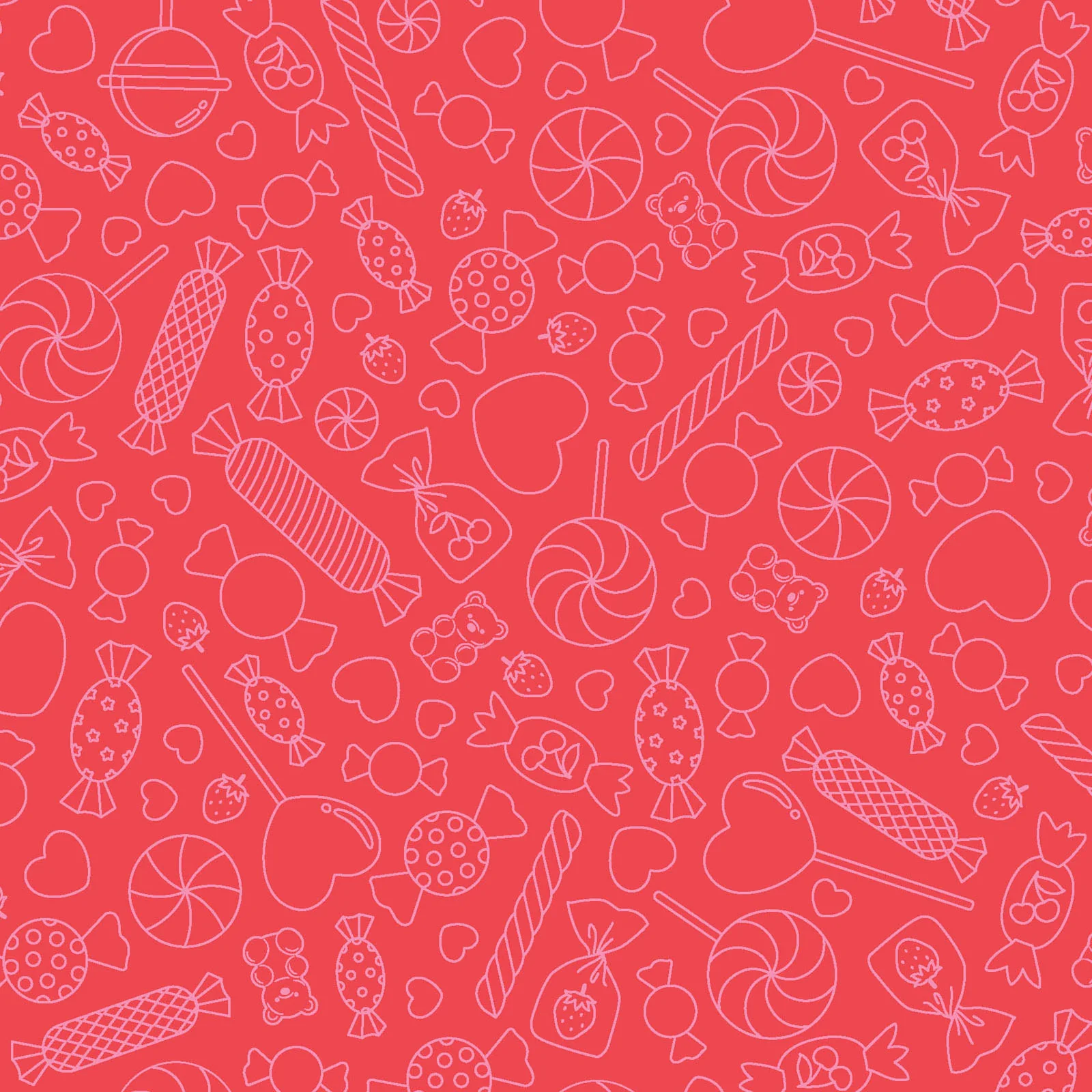 Kimberbell Maywood Studios Sweet Shoppe Candy Lines Red MAS11027-R Fabric Yardage