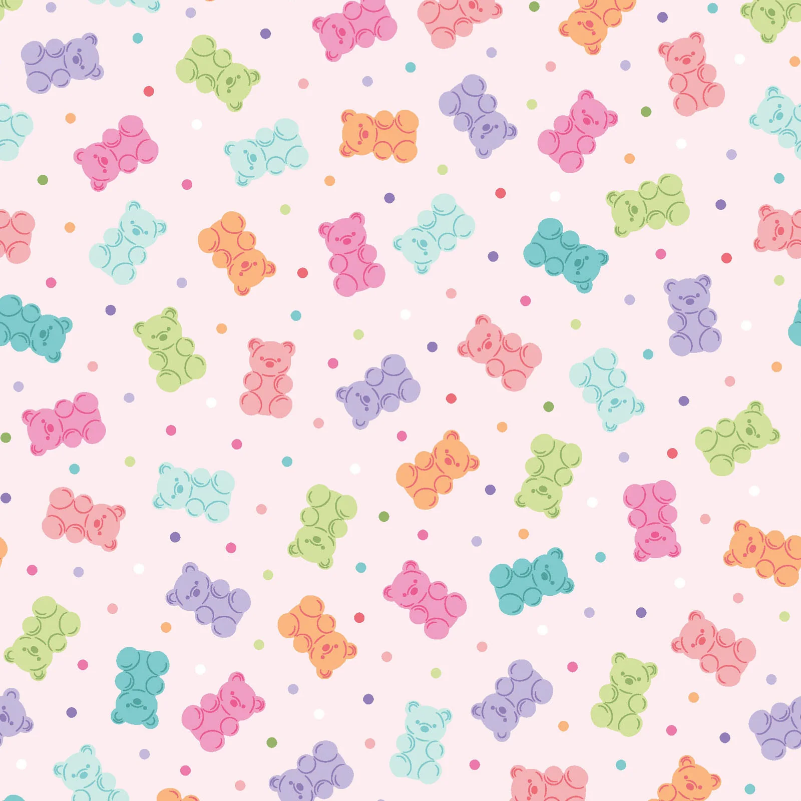 Kimberbell Maywood Studios Sweet Shoppe Gummy Bears Pink MAS11029-P Fabric Yardage
