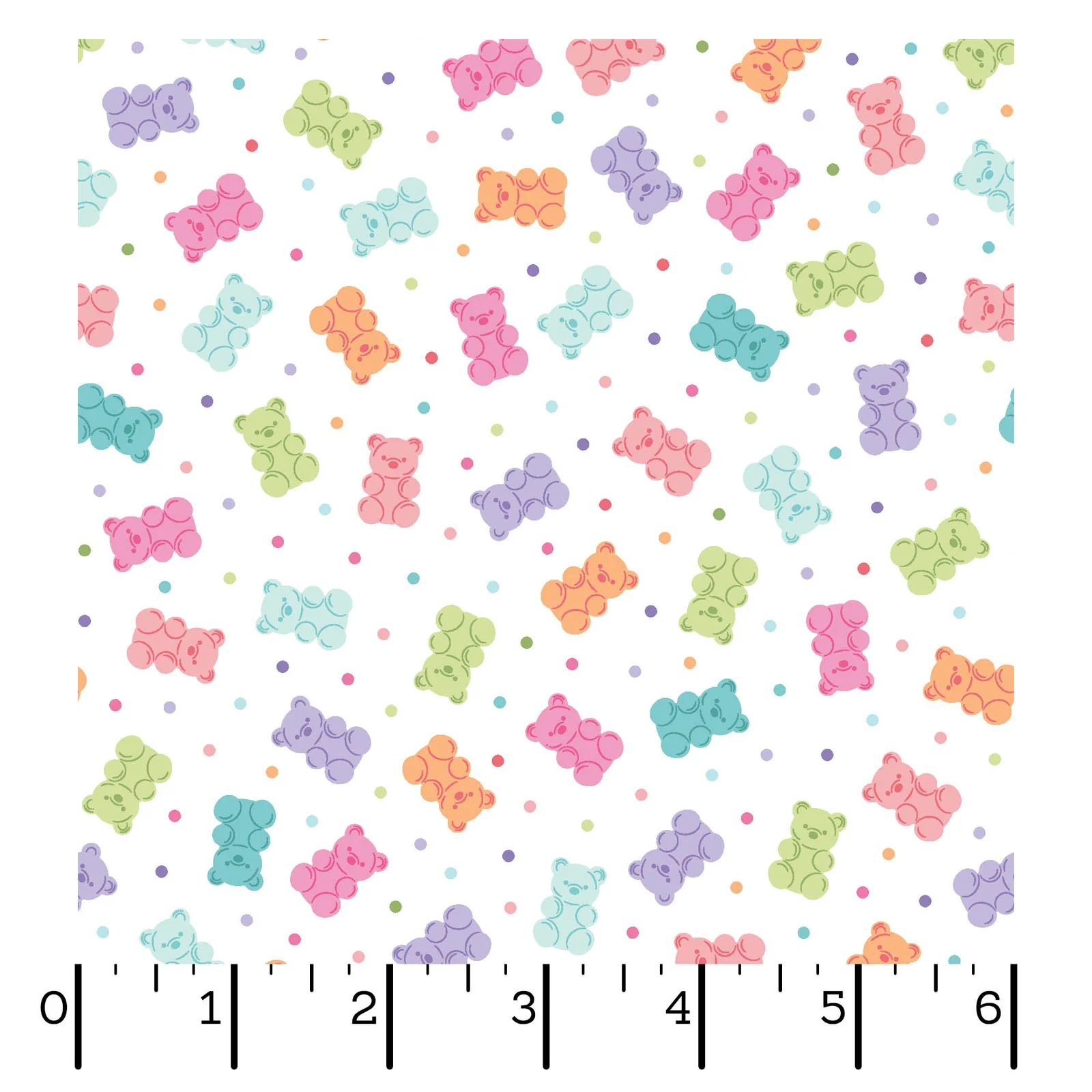Kimberbell Maywood Studios Sweet Shoppe Gummy Bears White MAS11029-W Fabric Yardage - Image 2
