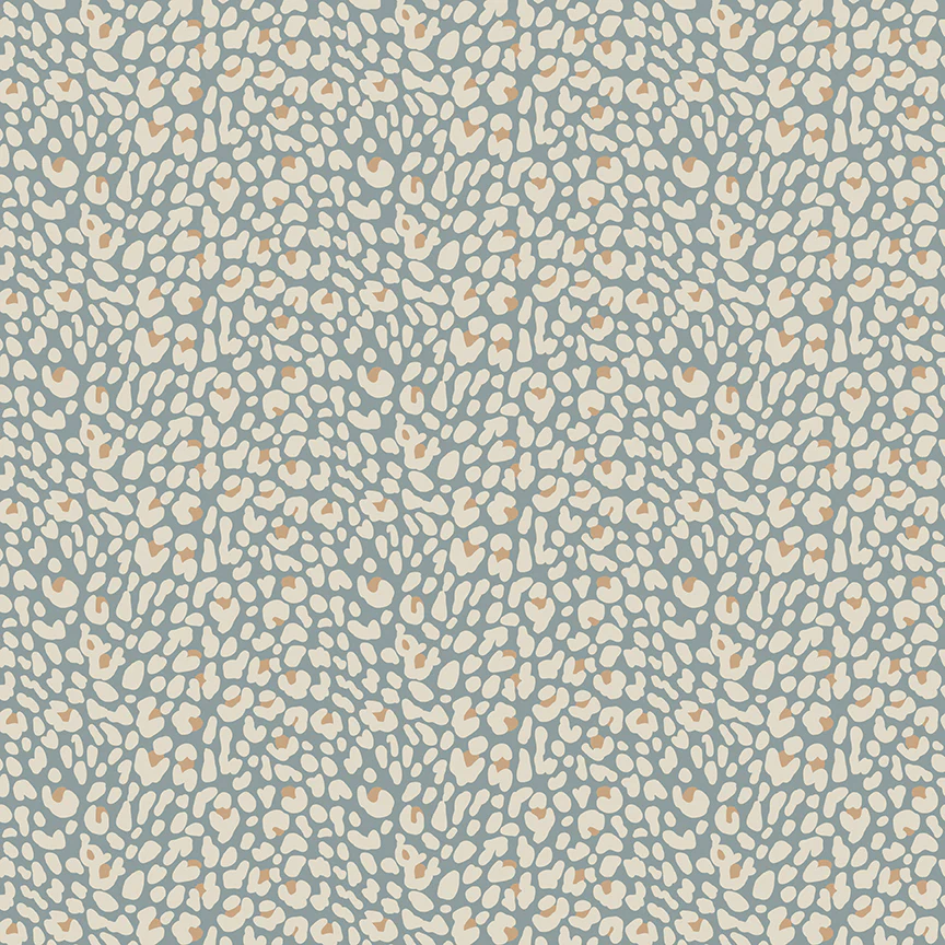 Leo & Savannah by Deena Rutter C17544-BLUE Leopard Blue Fabric Yardage