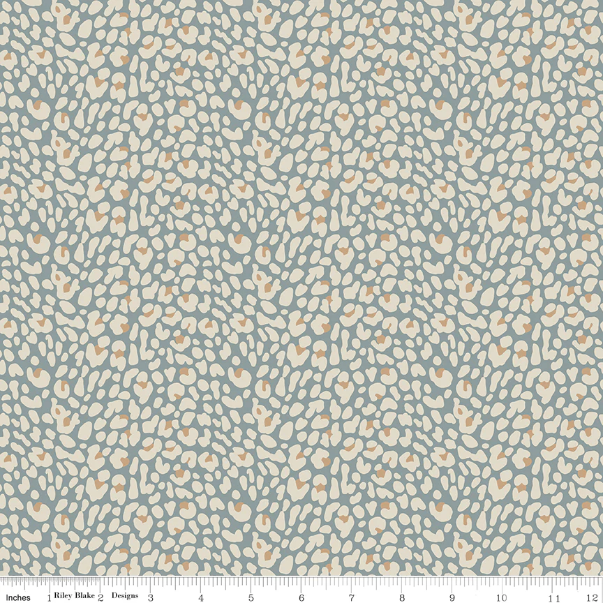 Leo & Savannah by Deena Rutter C17544-BLUE Leopard Blue Fabric Yardage - Image 2