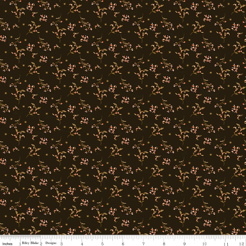 Riley Blake Morning Latte Berries Espresso C16925-ESPRESSO Fabric Yardage - Image 2