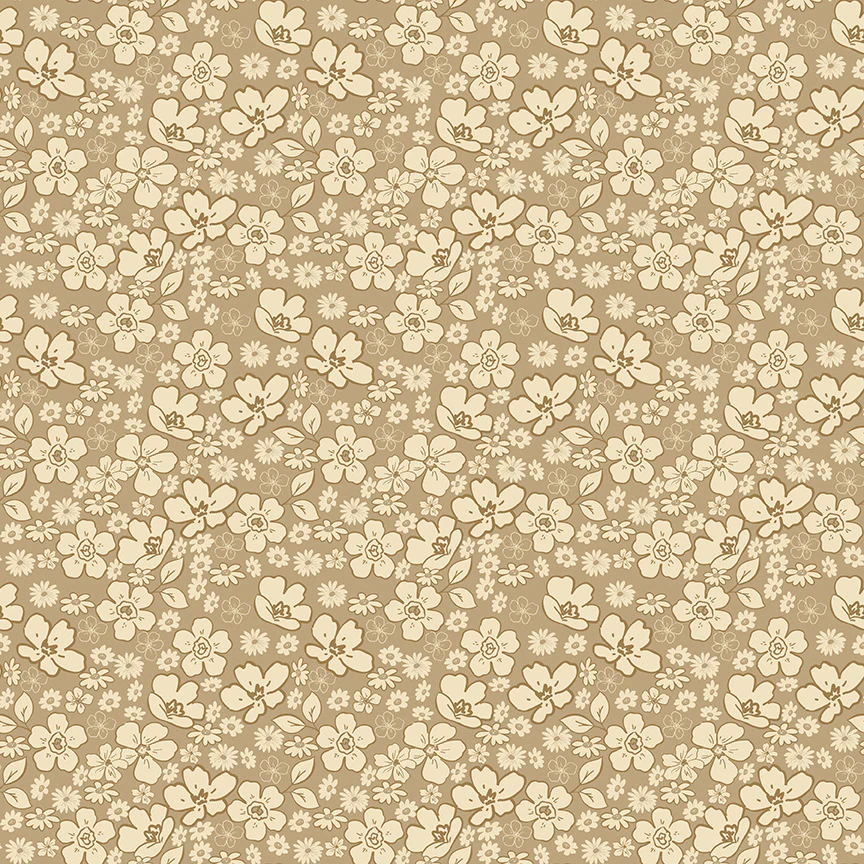 Riley Blake Morning Latte Tonal Floral Camel C16923-CAMEL Fabric Yardage