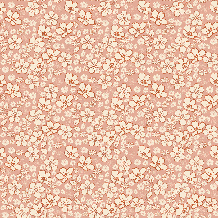 Riley Blake Morning Latte Tonal Floral Pink C16923-PINK Fabric Yardage