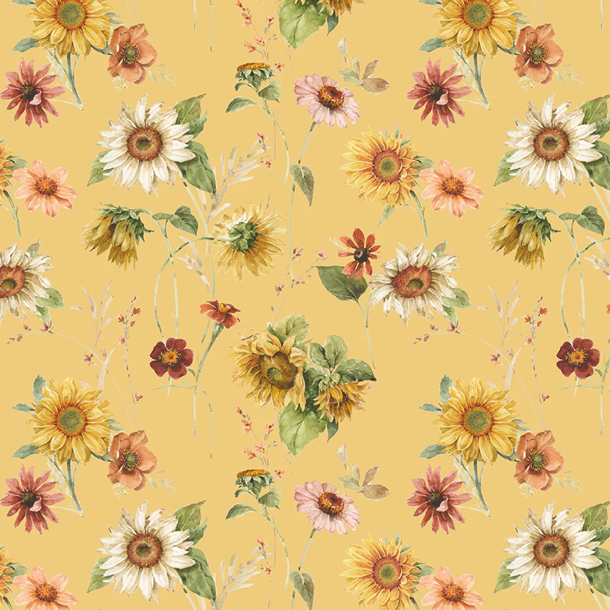 Riley Blake Sunflower Whispers by Lisa Audit Fabric CD16670-YELLOW Sunflowers Yellow