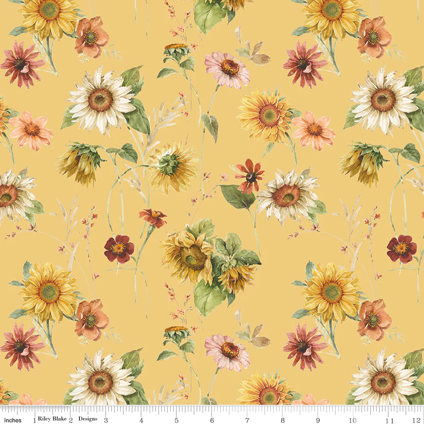 Riley Blake Sunflower Whispers by Lisa Audit Fabric CD16670-YELLOW Sunflowers Yellow - Image 2