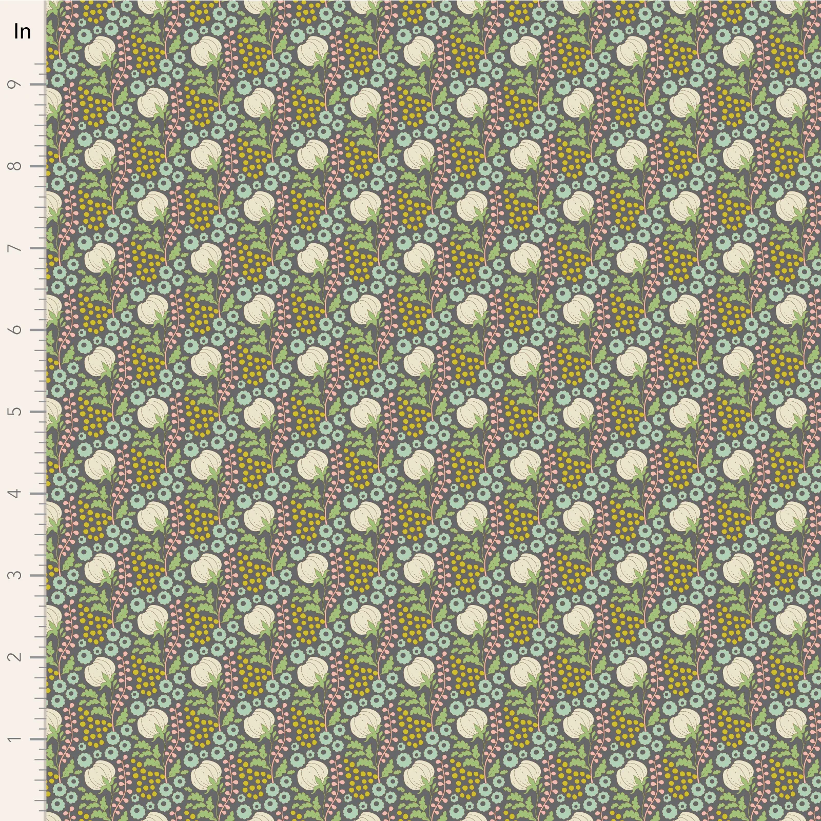 Tilda Sanctuary COTTONFIELD GRAYGREEN TIL100579 Fabric Yardage