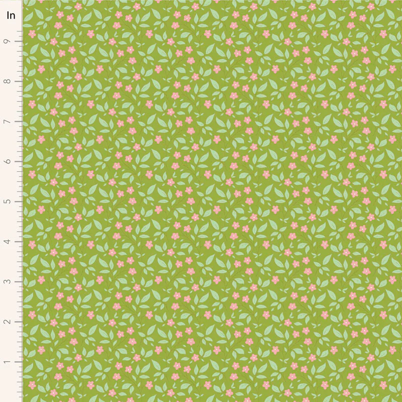 Tilda Sunday Brunch Blender TIPSY GREEN TIL110114 Fabric Yardage