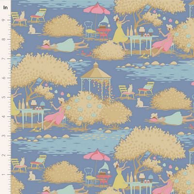 Tilda Sunday Brunch SUNDAY BRUNCH BLUE TIL100596 Fabric Yardage
