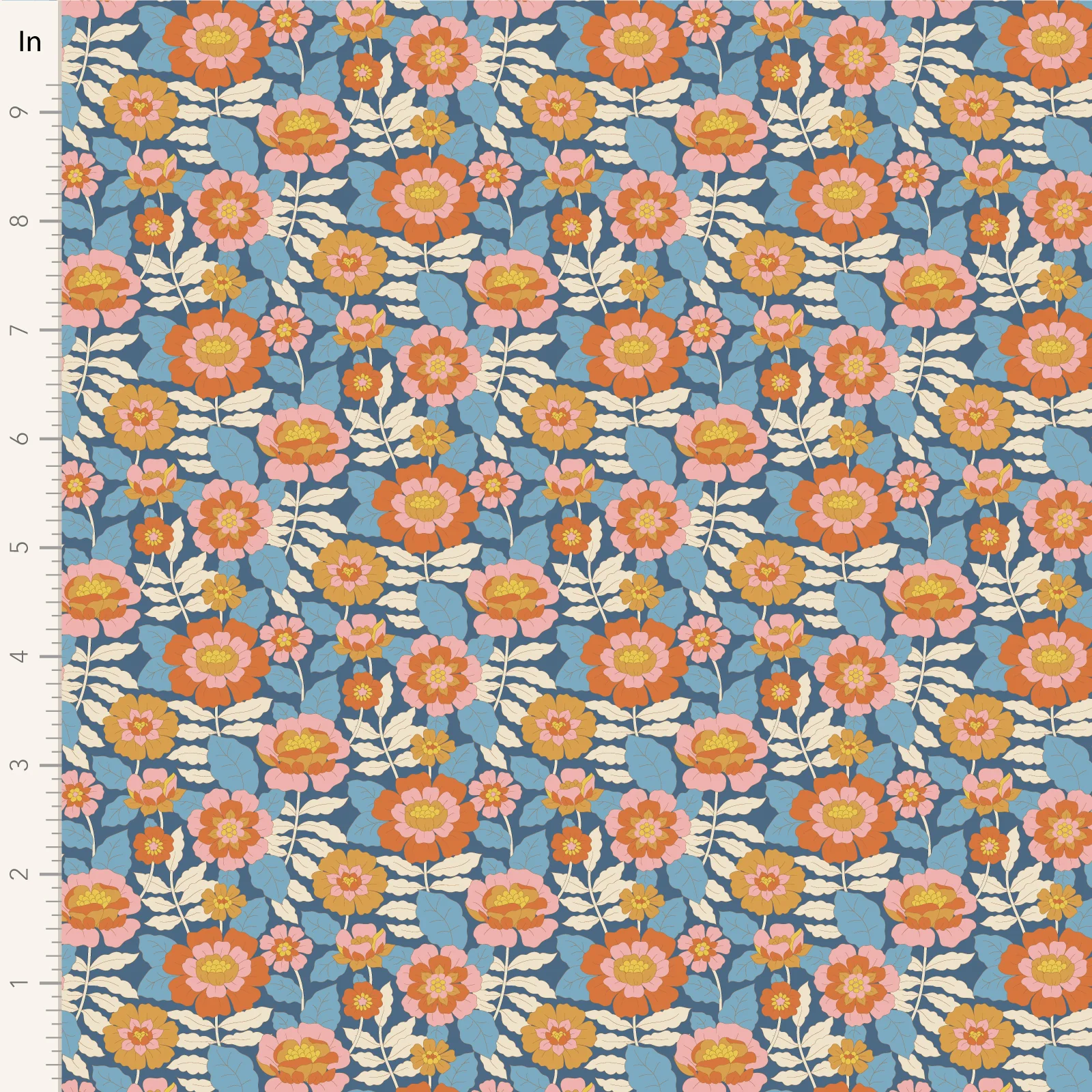 Tilda Wallflower Beverly Blue TIL100611 Fabric Yardage - Image 2