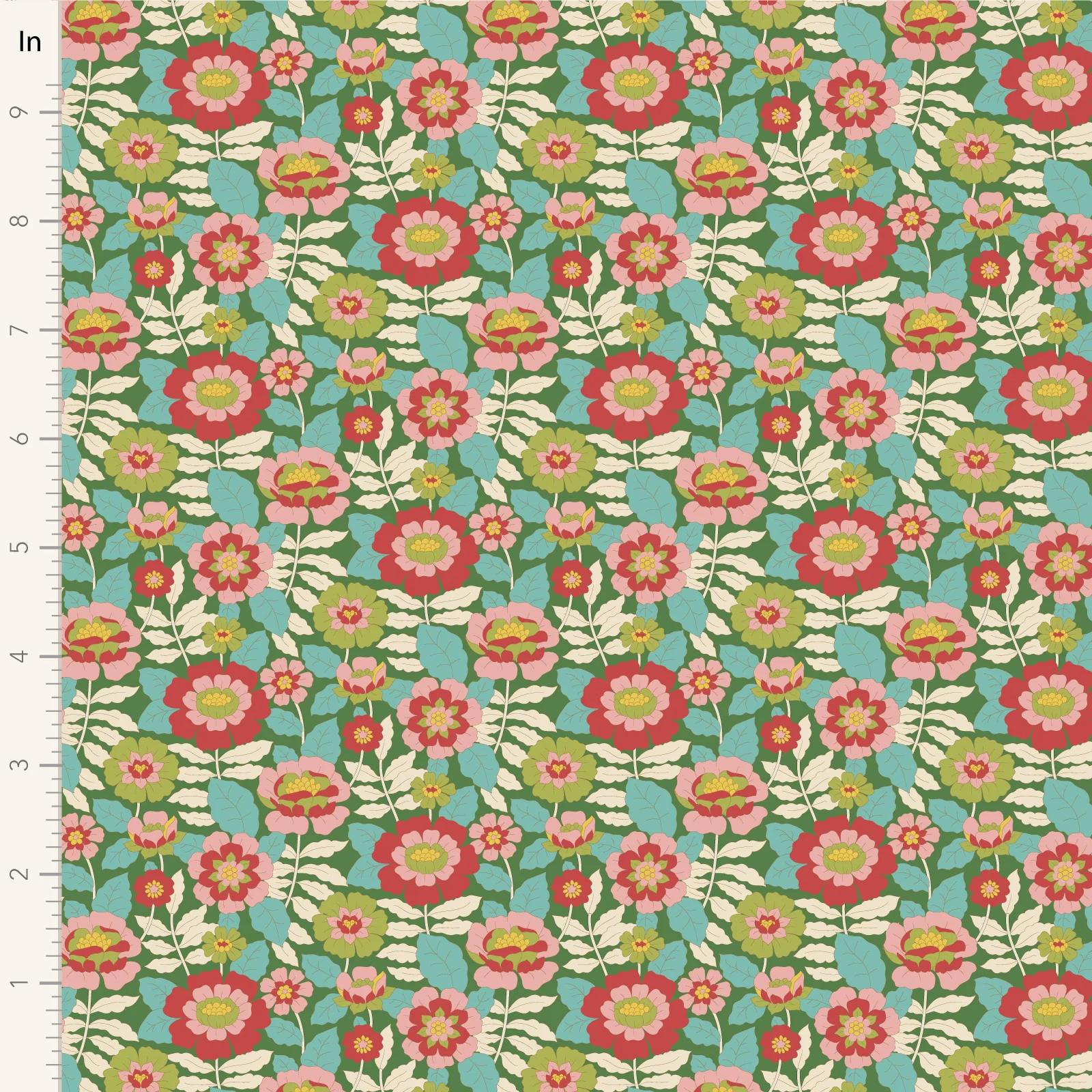 Tilda Wallflower Beverly Green TIL100609 Fabric Yardage - Image 2