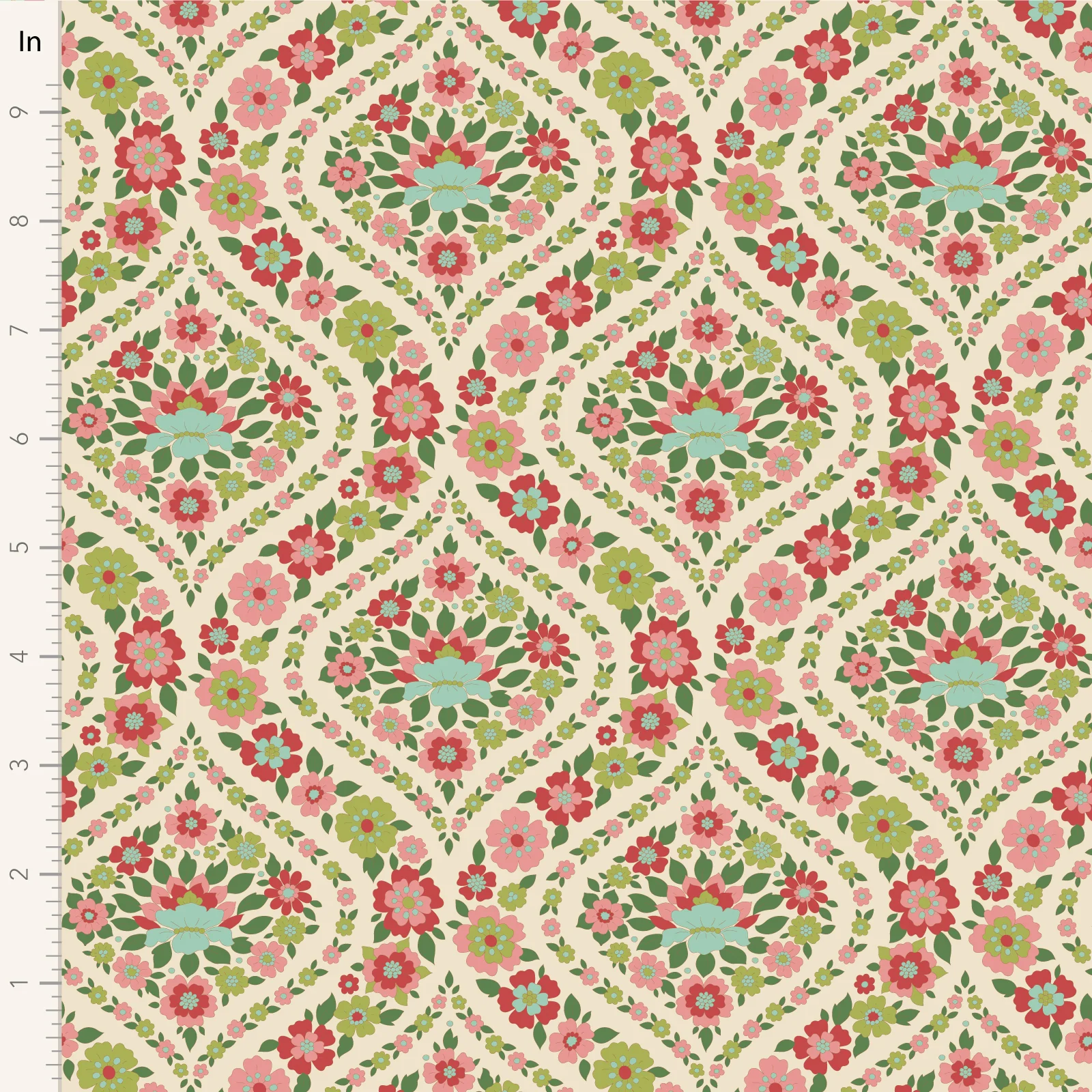 Tilda Wallflower Bianca Green TIL100617 Fabric Yardage - Image 2