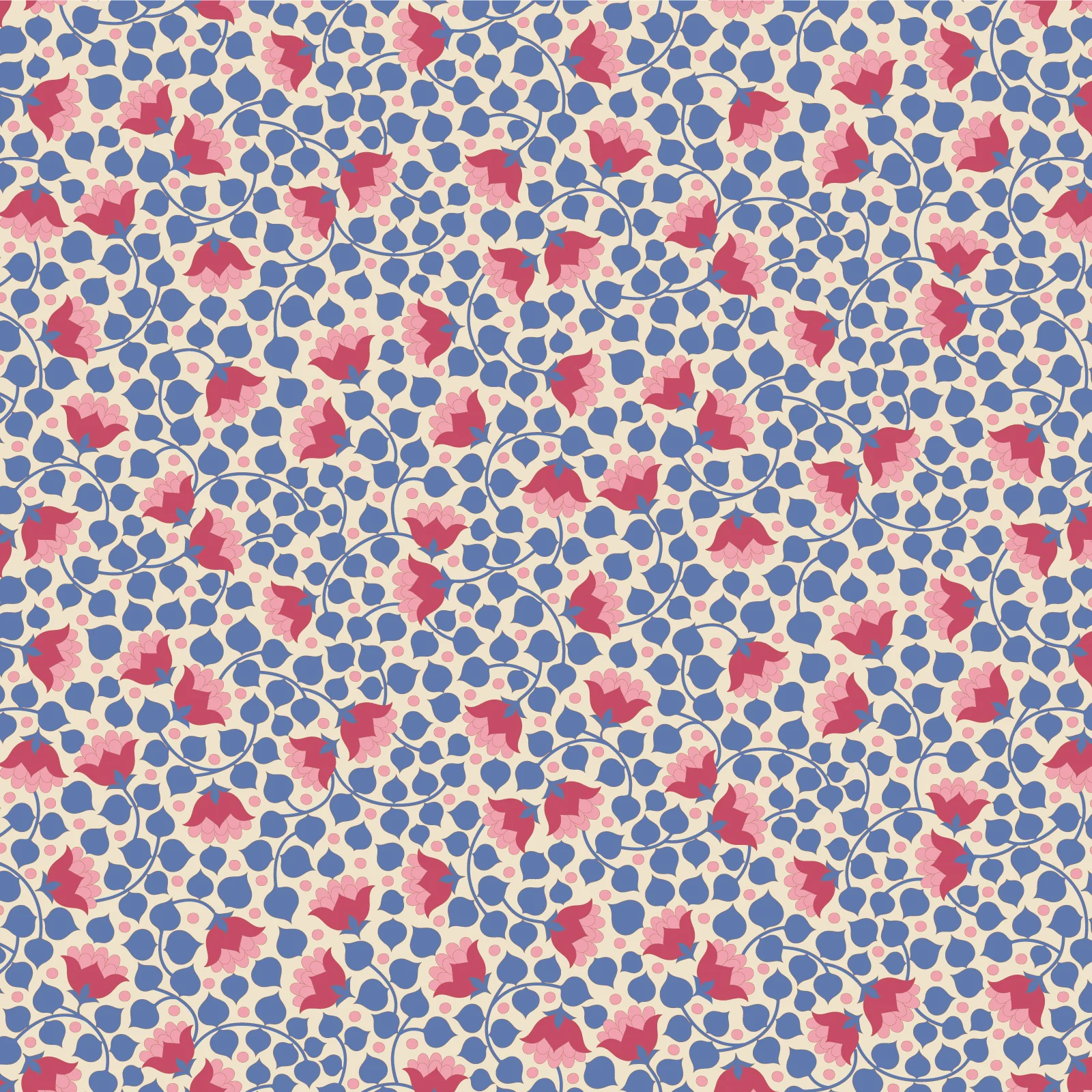 Tilda Wallflower Blender Bellflower Denim TIL110131 Fabric Yardage