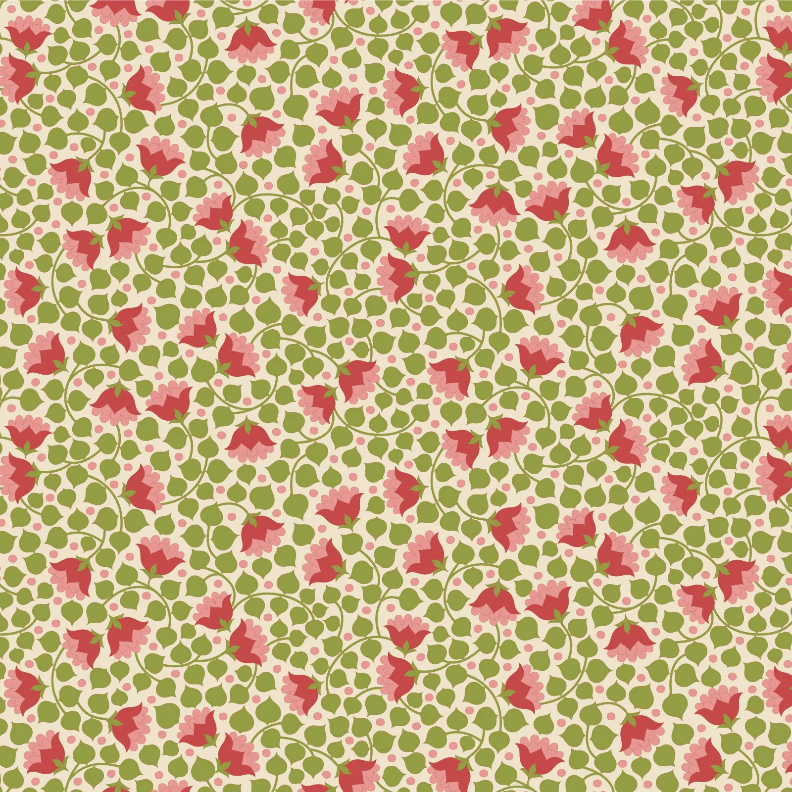 Tilda Wallflower Blender Bellflower Green TIL110128 Fabric Yardage