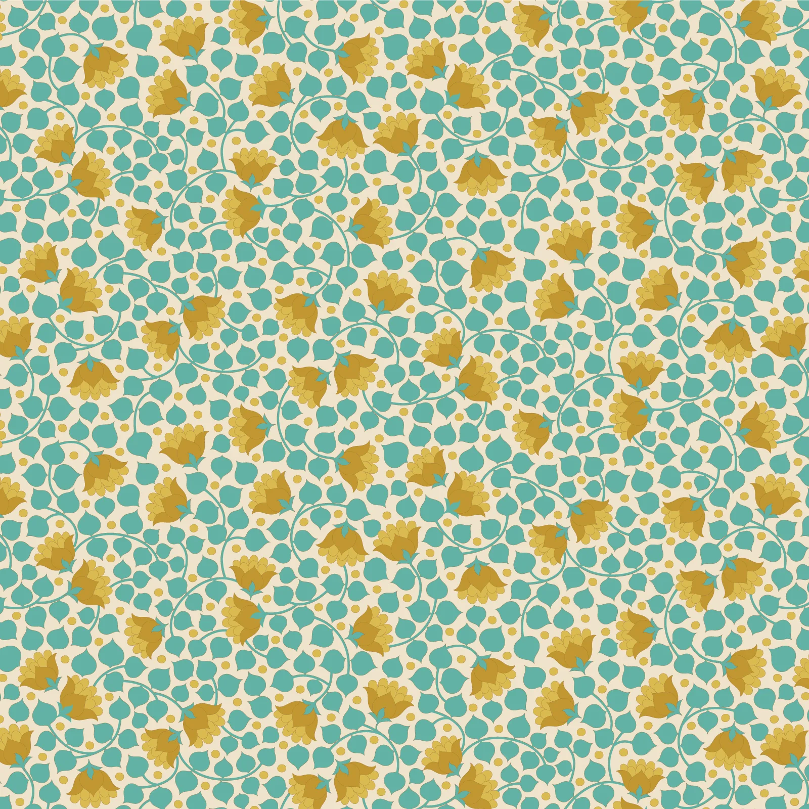 Tilda Wallflower Blender Bellflower Teal TIL110126 Fabric Yardage