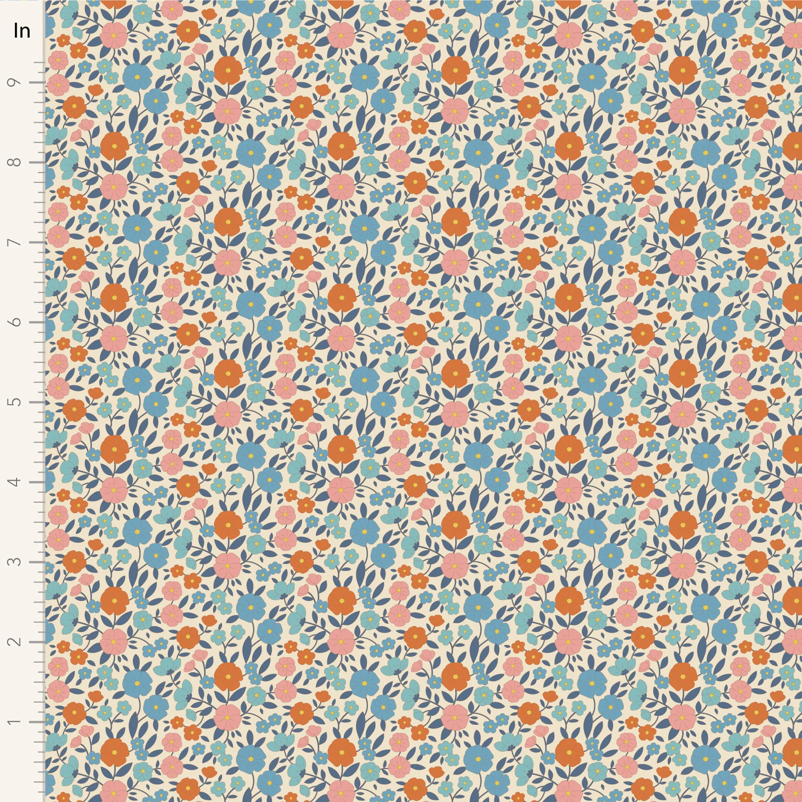 Tilda Wallflower Janice Blue TIL100615 Fabric Yardage - Image 2
