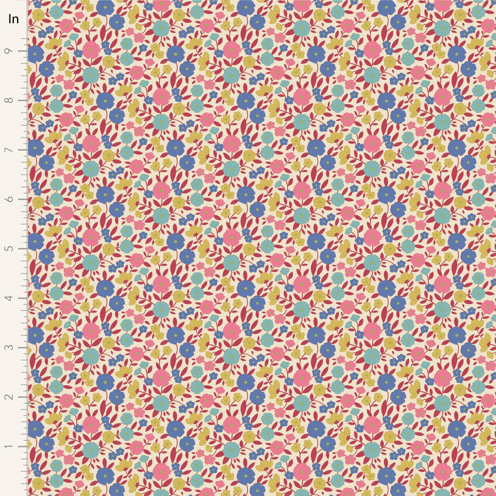 Tilda Wallflower Janice Red TIL100614 Fabric Yardage - Image 2
