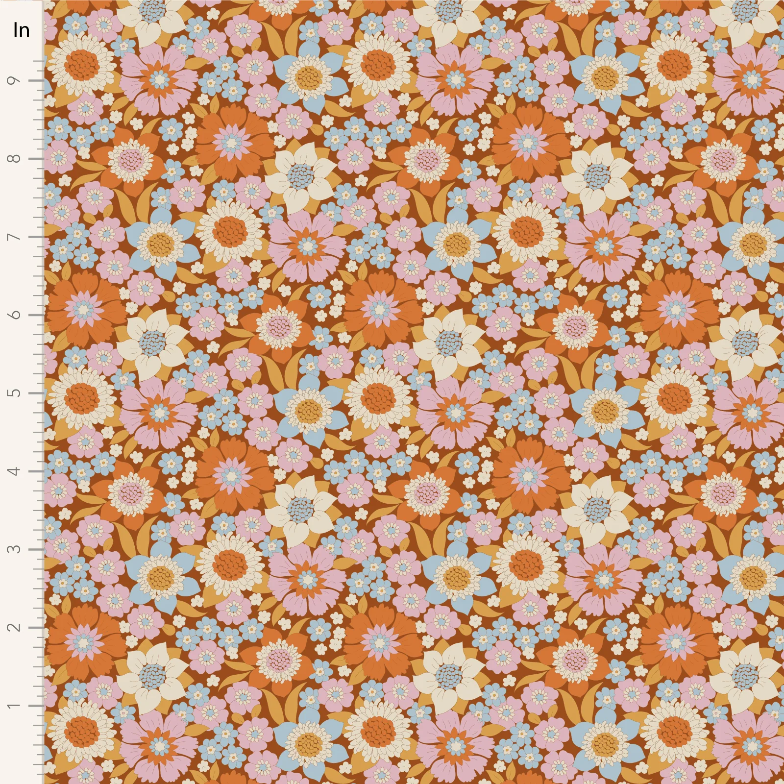 Tilda Wallflower Lauren Caramel TIL100604 Fabric Yardage - Image 2